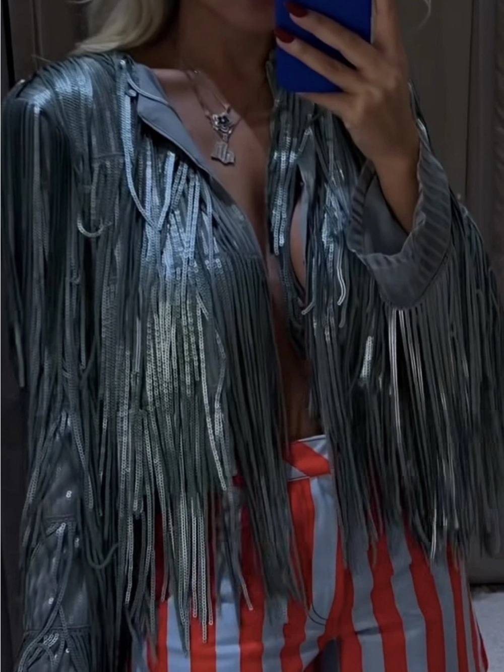 ZARA FRINGED SEQUIN JACKET - Picture 6 of 16